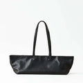 Solid Black Foldover Velvet Style Boat Tote Bag
