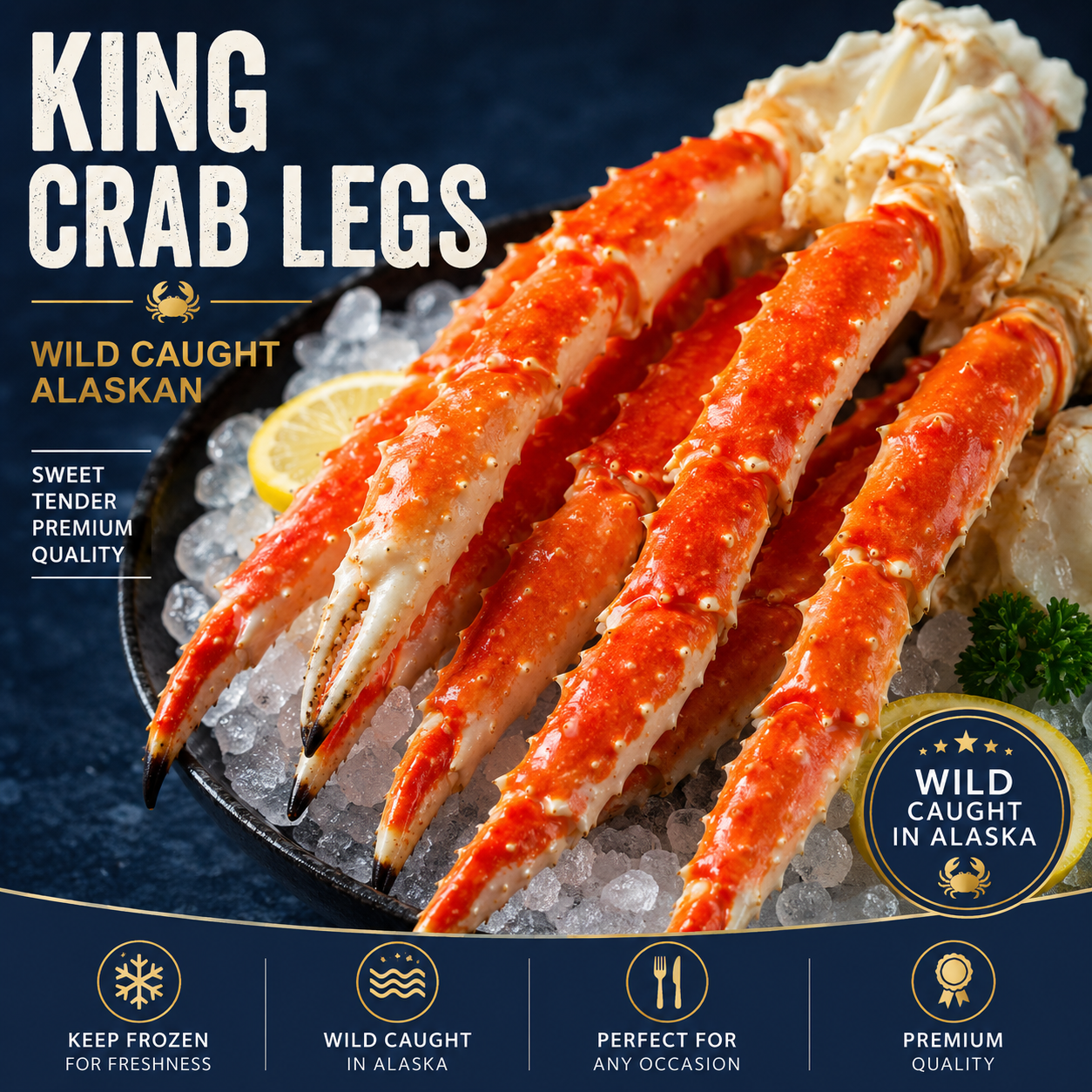 Mega Seafood Feast: 6 lbs Total King Crab Legs & Claws (3 lb + 3 lb FREE BUNDLE) | Sweet & Juicy - Best Value for $39.99