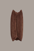 Warm Coffee Velvet Suede Shoulder Bag,Adjustable Thin Leather Single Strap Sculpted Gold Metal Hardware Soft Hobo Purse
