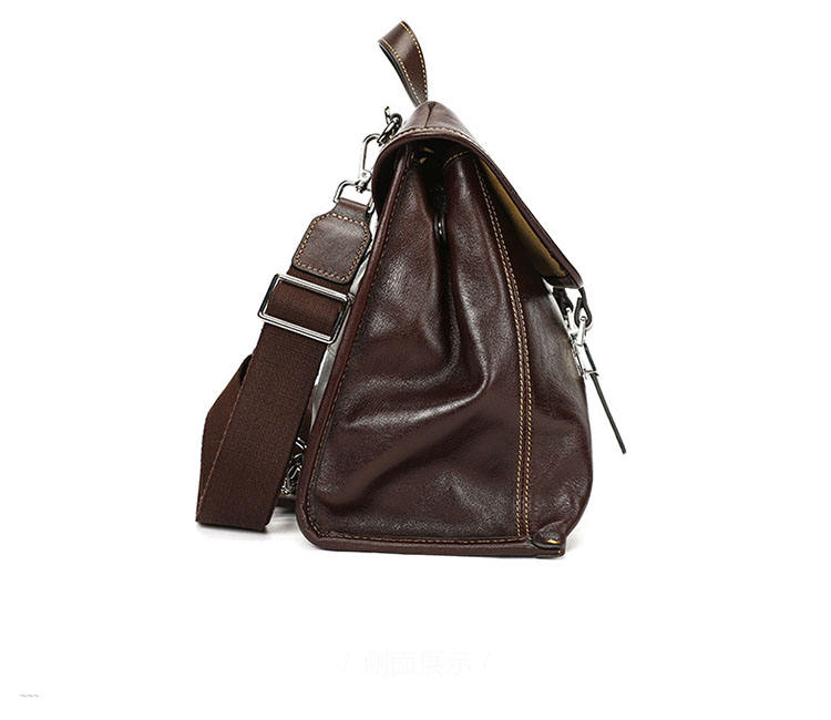 Multi-Tone Vintage Coffee Flip Cover Leather Backpack, Detachable Wide Fabric Shoulder Straps Buckle Button Satchel Rucksack