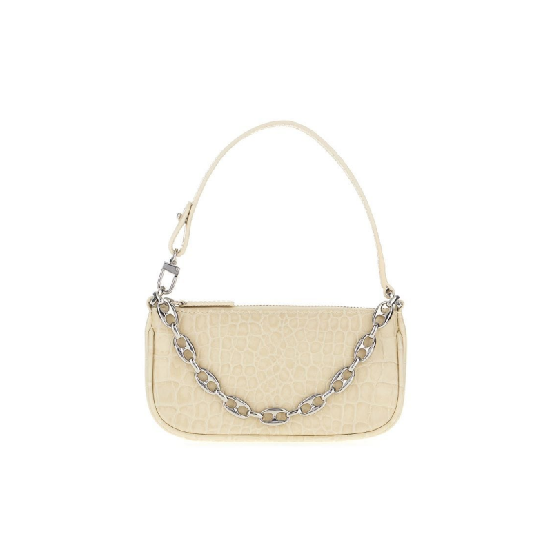 Ivory Croc Embossed Mini Underarm Bag