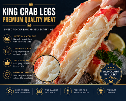 Mega Seafood Feast: 6 lbs Total King Crab Legs & Claws (3 lb + 3 lb FREE BUNDLE) | Sweet & Juicy - Best Value for $39.99