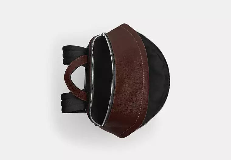 Rich Dark Brown Minimal Leather Backpack,