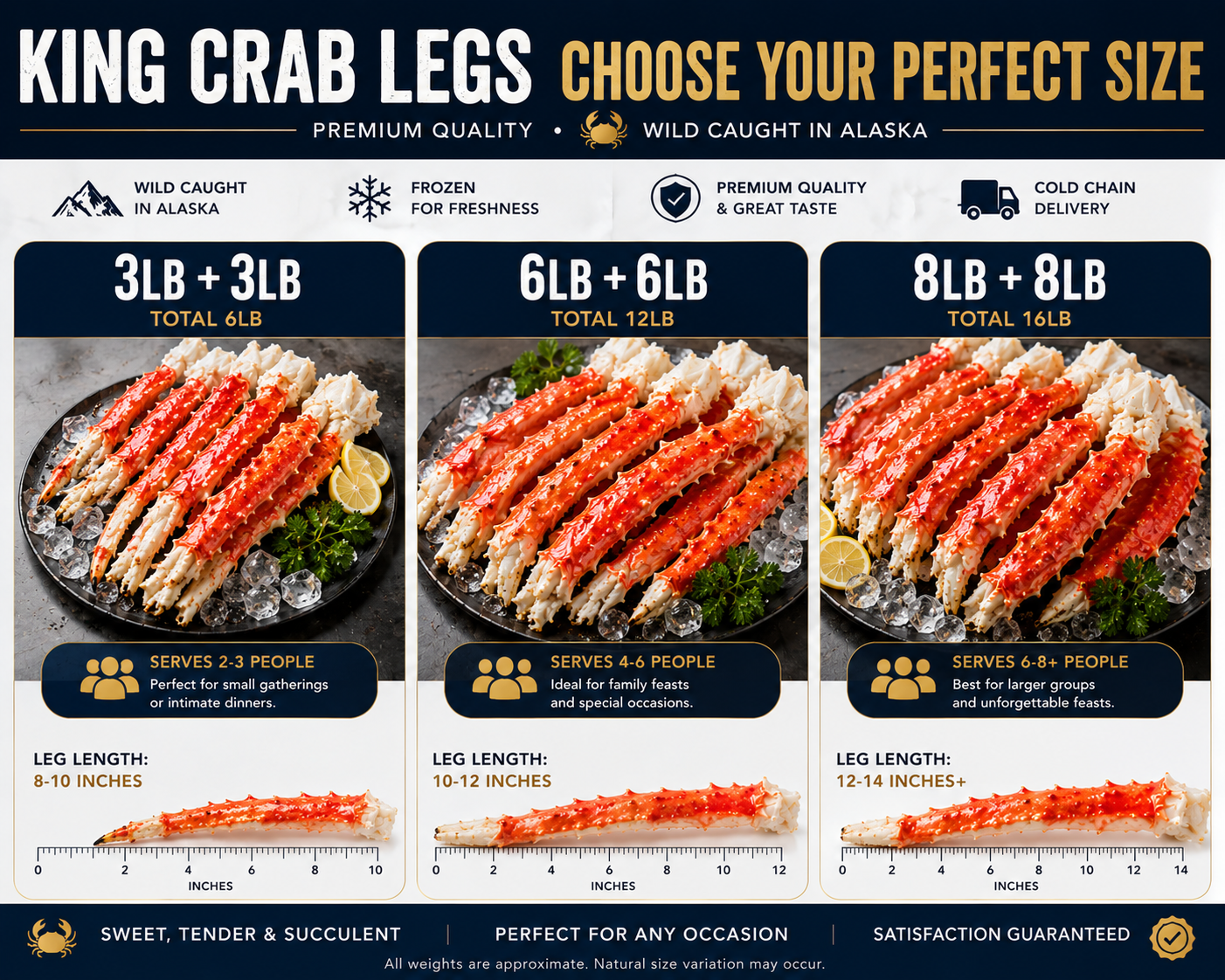 Mega Seafood Feast: 6 lbs Total King Crab Legs & Claws (3 lb + 3 lb FREE BUNDLE) | Sweet & Juicy - Best Value for $39.99