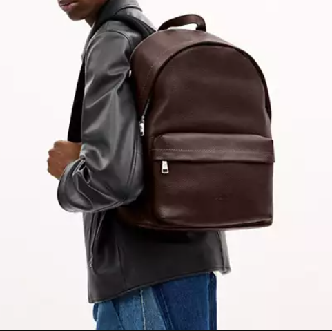 Rich Dark Brown Minimal Leather Backpack,