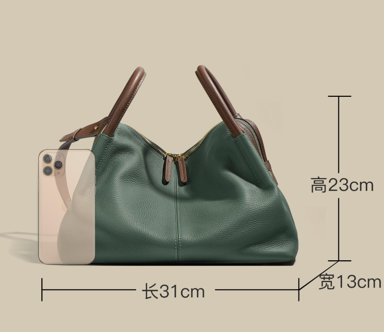 Muted Sage Green Slouchy Shoulder Tote Bag