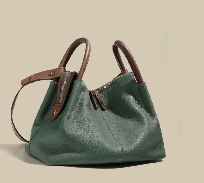 Muted Sage Green Slouchy Shoulder Tote Bag