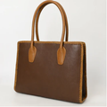 Rich Dark Brown Structured Shoulder Tote Bag