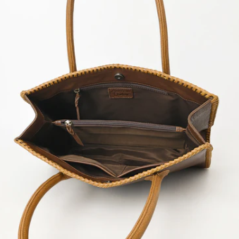 Rich Dark Brown Structured Shoulder Tote Bag