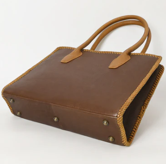 Rich Dark Brown Structured Shoulder Tote Bag